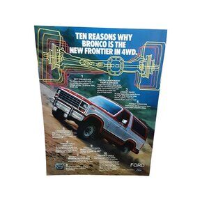 1981 Ford Bronco New Frontier In 4WD Print Ad Vintage